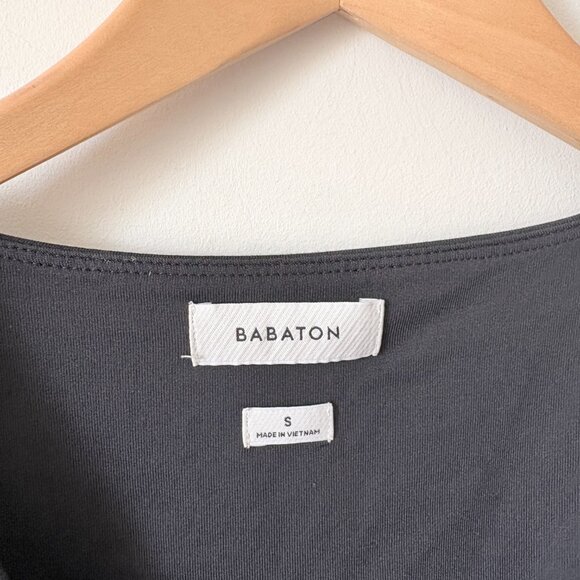 Aritzia Babaton Contour V Neck Romper One Piece Black Size Small - Picture 6 of 6